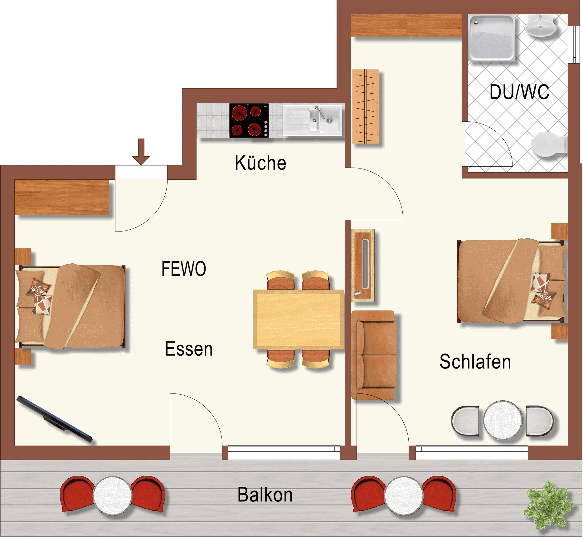 Grundriss Ferienwohnung Belchen im Schwarzwald