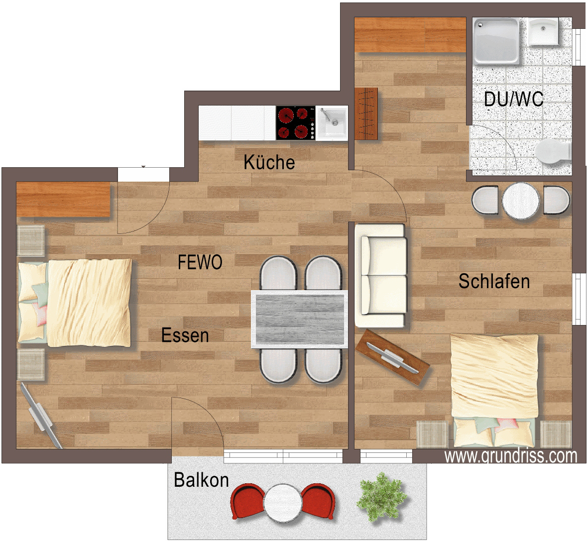 Een plattegrond appartement Stübenwasen